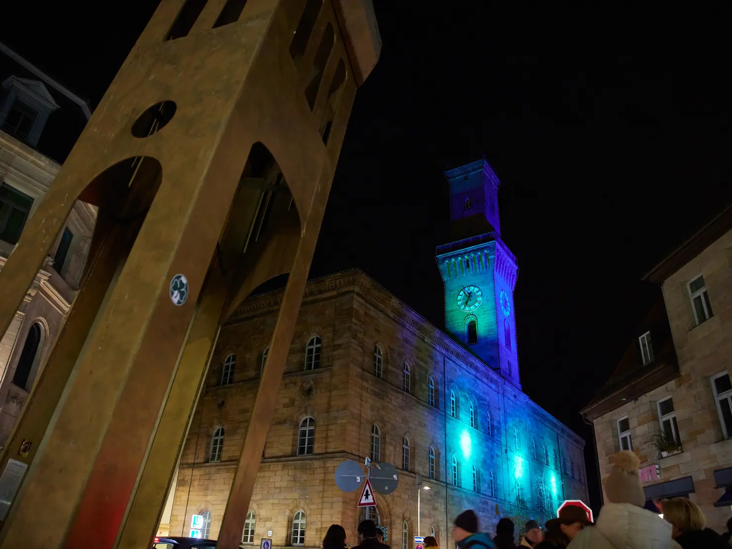 Der Rathausturm während der Glanzlichter 2023