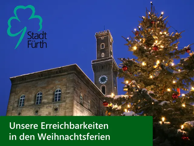 Rathaus mit Weihnachtsbaum. Klick öffnet Bild in größerer Ansicht.