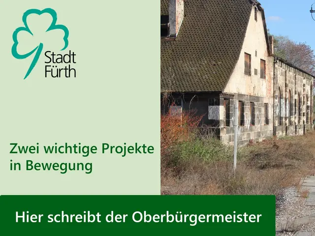 Grafik "zwei wichtige Projekte in Bewegung" mit Lokschuppen. Klick öffnet Bild in größerer Ansicht.