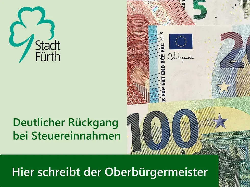 Grafik zur Kolumne von OB Jung mit 100- und 20-Euroscheinen.