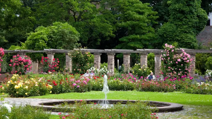 Stadtpark mit Rosengarten und Brunnen