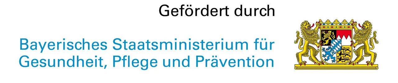 Gefördert durch Bayerisches Staatsministerium für Gesundheit, Pflege und Prävention. Klick öffnet Bild in größerer Ansicht.