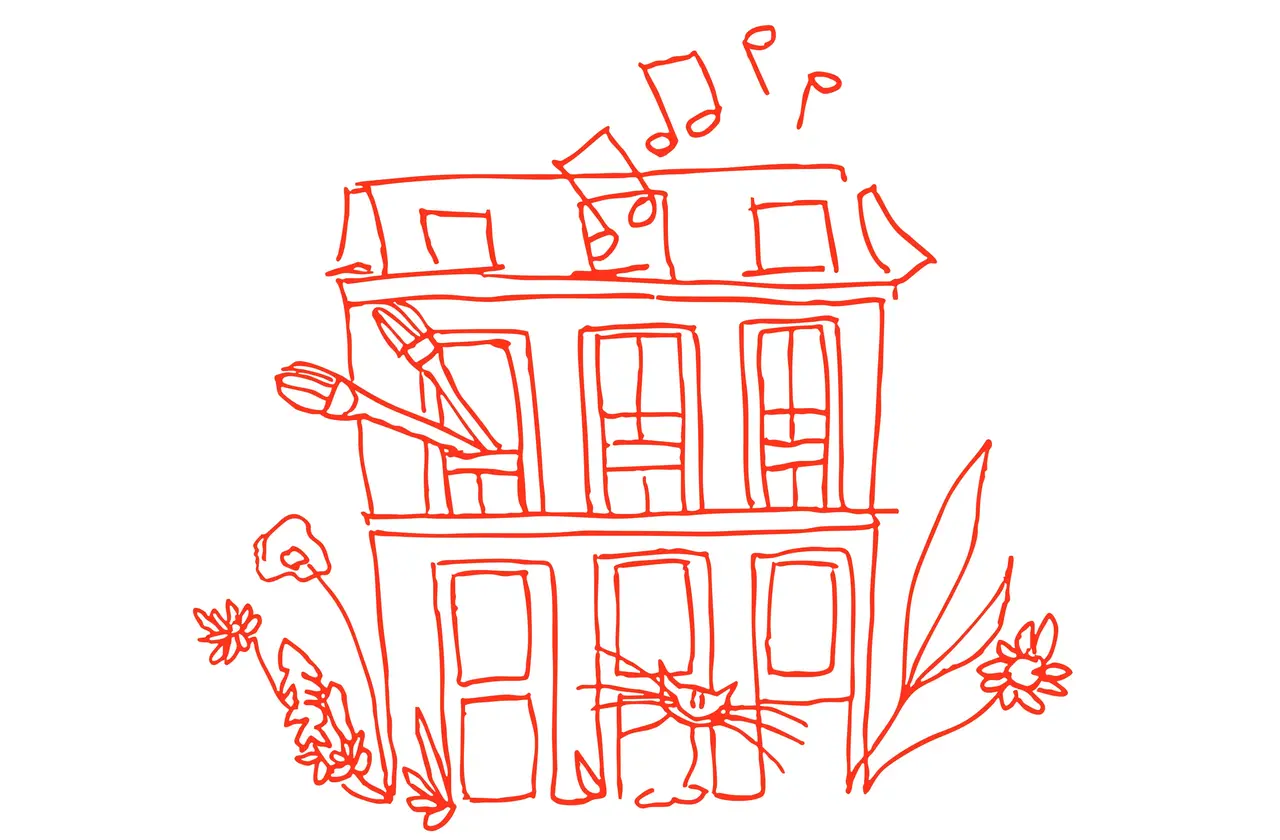 Haus der Kulturellen Bildung Logo Illustration mit Text Haus der kulturellen Bildung