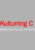 Das Logo des Kulturrings C ist rote Schrift auf grauem Grund mit der Ergänzung bildende Kunst in Fürth.