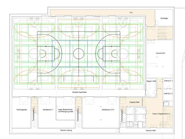 Grundriss Untergeschoss / Sportebene