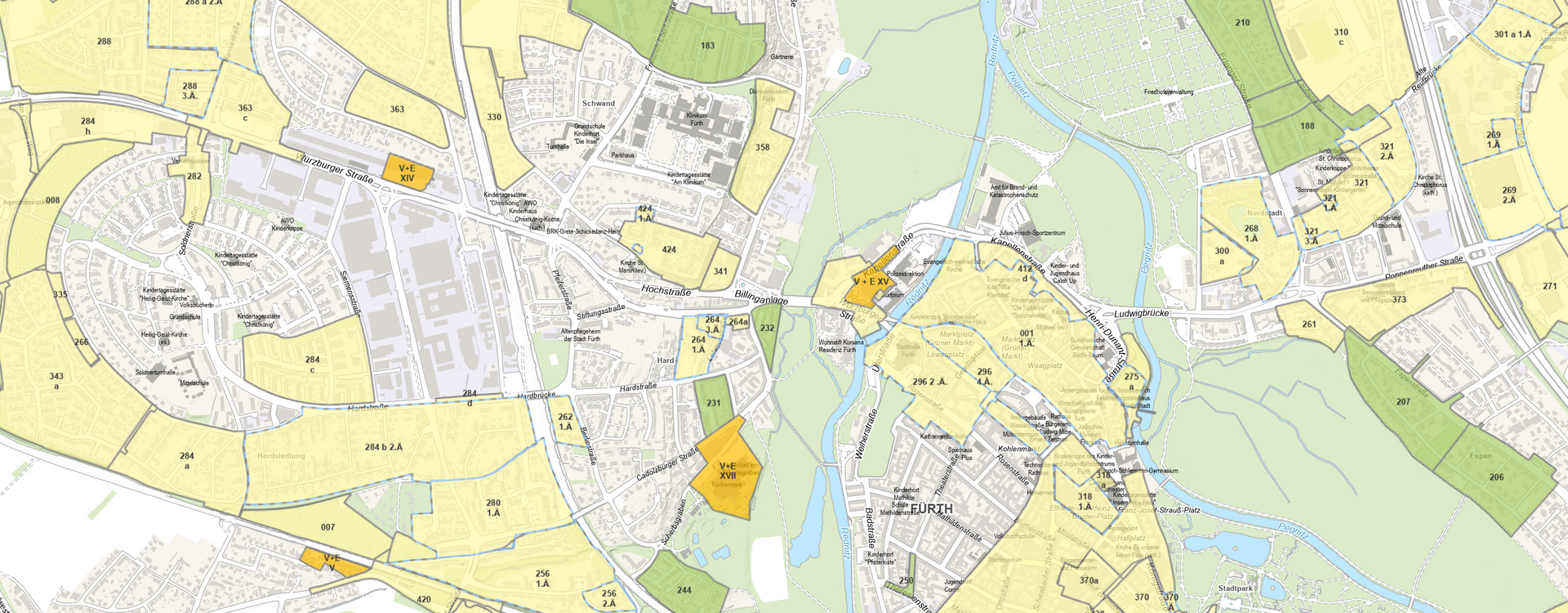 Bebauungsplan Fürth Ausschnitt aus der Onlineversion des Bebauungsplans der Stadt Fürth